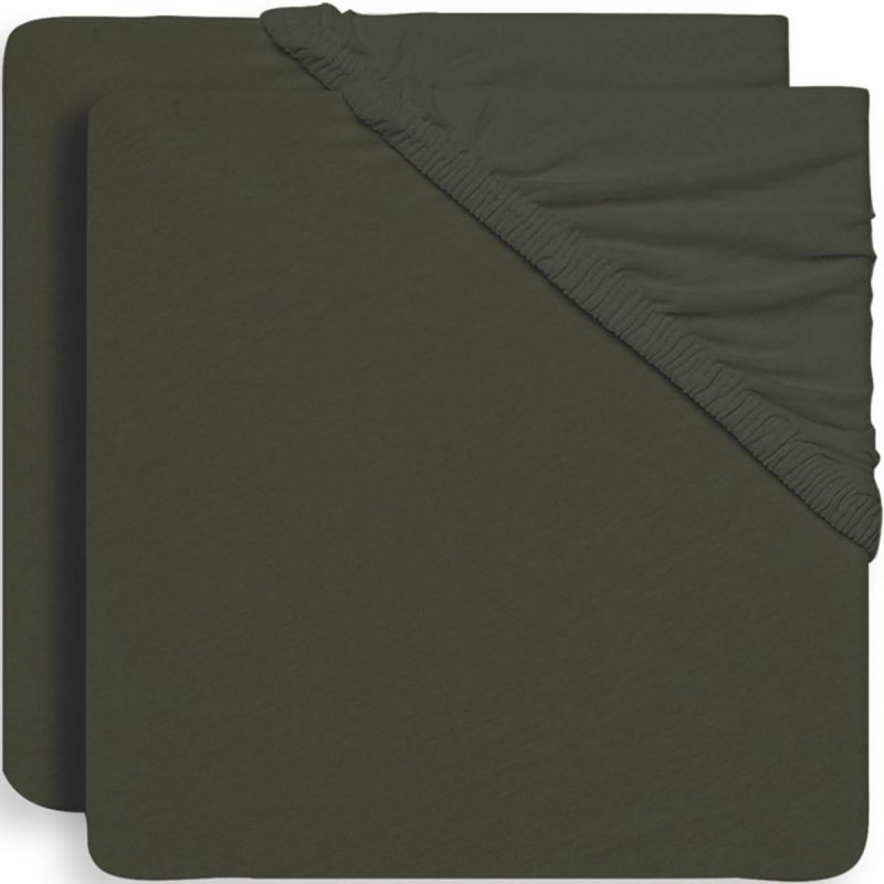 Lot de 2 draps housses de berceau vert feuille (40 x 80 cm) Jollein