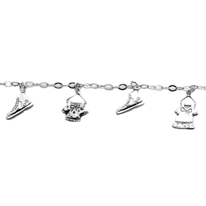 Bracelet enfant avec petites breloques (argent 925° rhodié) Daniel Crégut
