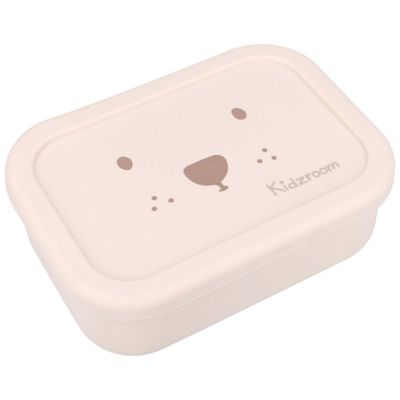 Lunch box 3 compartiments en silicone Ourson sable