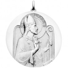 Médaille Saint Hugues (or blanc 750°)  par Becker