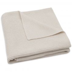 Couverture en tricot Basic Knit Oatmeal (75 x 100 cm) - Jollein