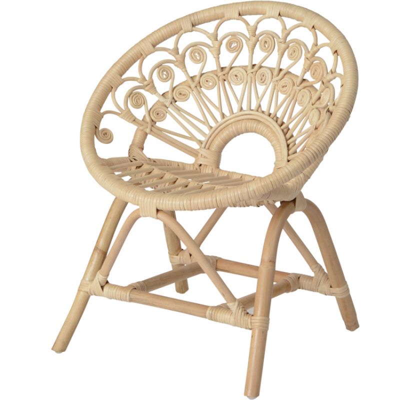 Fauteuil en rotin pour enfant Paon naturel Amadeus Les Petits