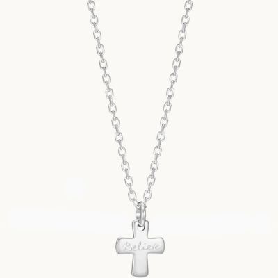 collier croix sur chaîne personnalisable (argent 925°)