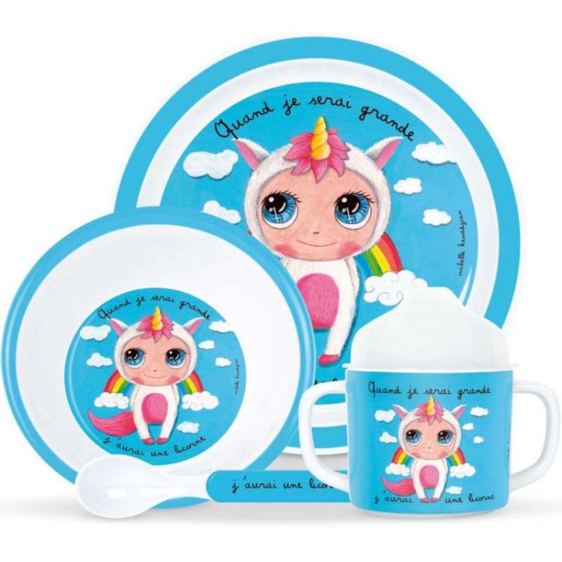 Coffret repas Licorne (4 pièces) Isabelle Kessedjian