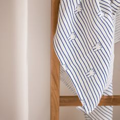 Lot de 2 maxi-langes en coton Miffy Stripe Navy (115 x 115 cm)