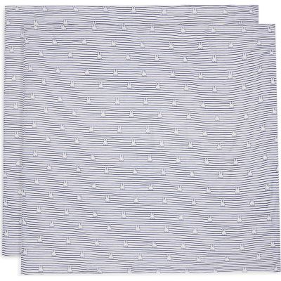 Lot de 2 maxi-langes en coton Miffy Stripe Navy (115 x 115 cm)  par Jollein