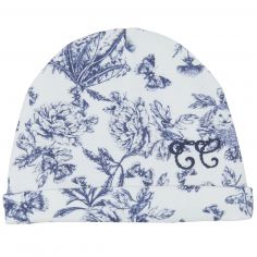 Bonnet de naissance Toile de Jouy bleu - Tartine et Chocolat
