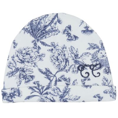 Bonnet de naissance Toile de Jouy bleu Tartine et Chocolat