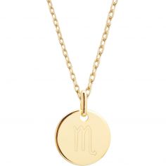 Collier chaîne médaille Scorpion personnalisable (plaqué or) - Petits trésors