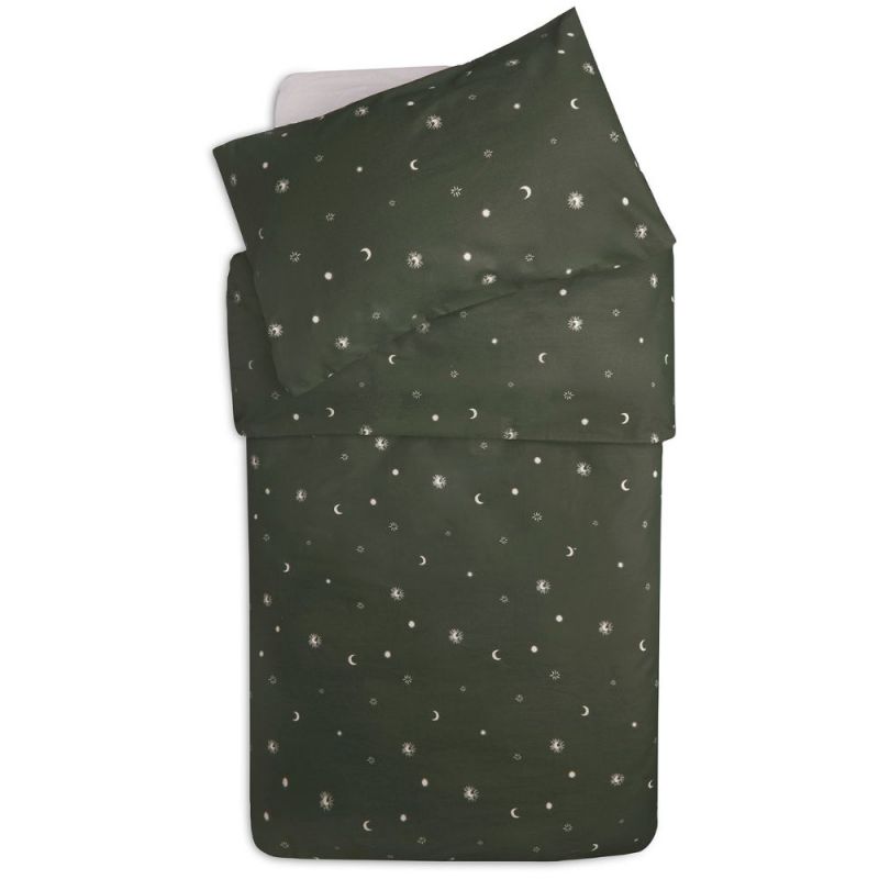 Housse de couette + taie d'oreiller Stargaze Leaf Green (100 x 140 cm) Jollein