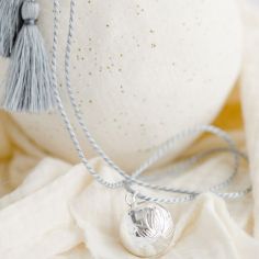 Bola de grossesse Nymphéa cordon personnalisable (plaqué argent 925) - Pleine Lune