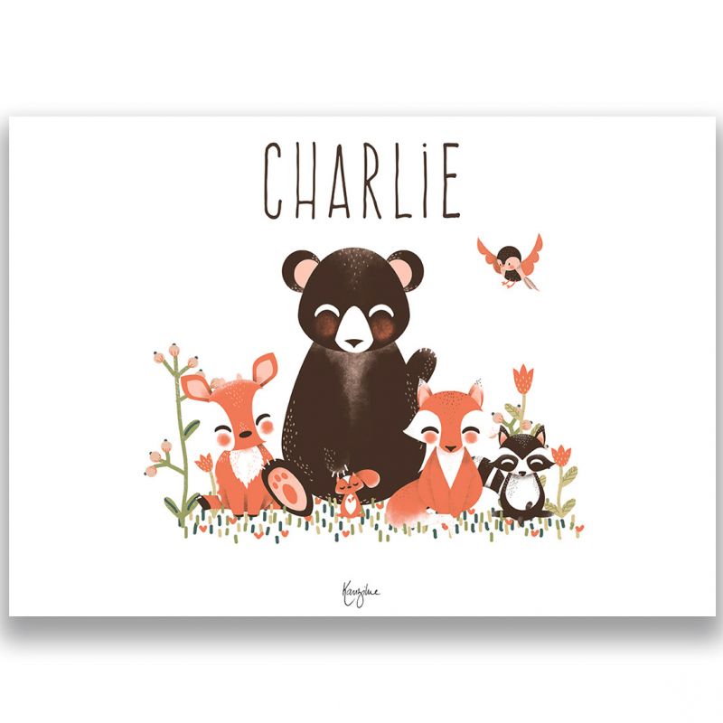 Affiche A3 Les Animignons de la forêt (personnalisable) Kanzilue