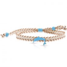 Bracelet cordon dauphin bleu You & Me (or jaune 375°)  par leBebé