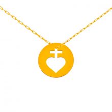 Mini bijou sacré-coeur sur chaîne (or jaune 18 carats)  par Maison La Couronne