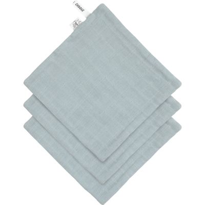 Lot de 3 débarbouillettes bleu poudré  par Lässig 