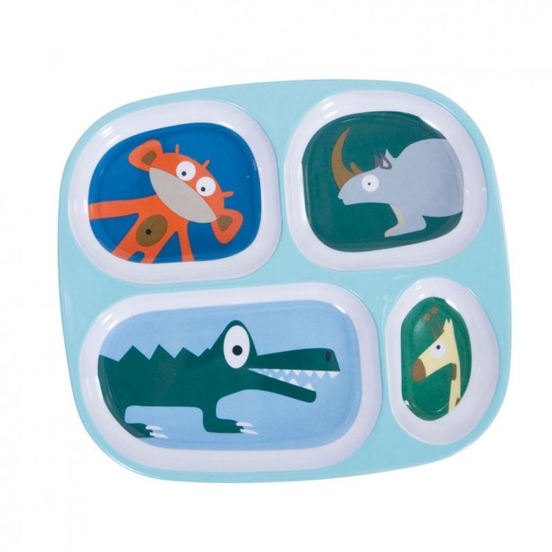 Assiette multi-portions Animaux garçon 