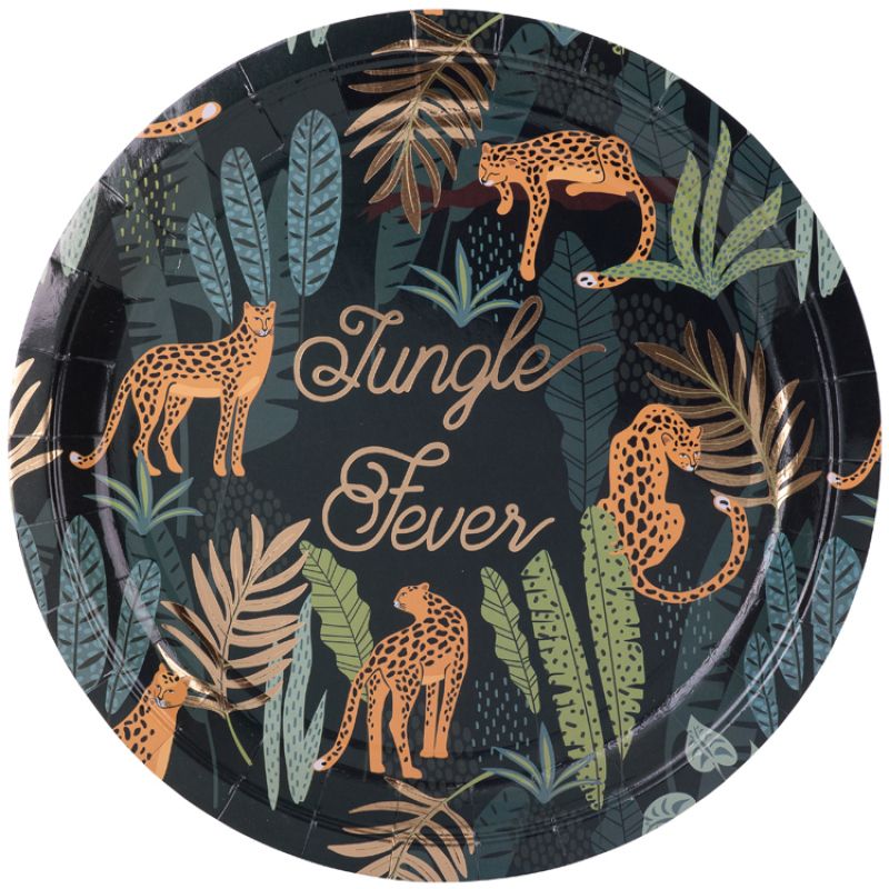 Lot de 8 assiettes en carton Jungle Fever Arty Fêtes Factory