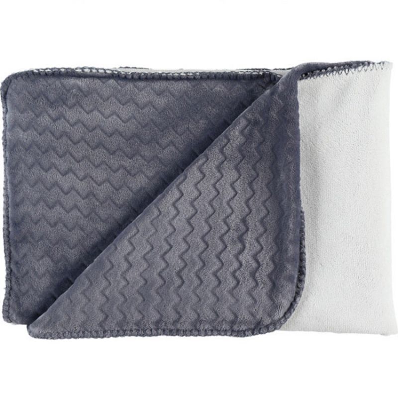 Couverture bicolore Groloudoux Mix & Match bleue et écrue (100 x 140 cm) Noukie's