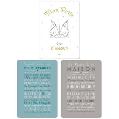 Lot de 3 cartes Petit chat (15 x 21 cm) Mes Mots Déco