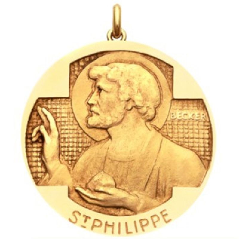 Médaille Saint Philippe (or jaune 750°) Becker