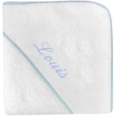 Cape de bain biais bleu personnalisable (80 x 80 cm)