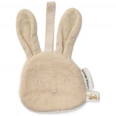 Doudou attache-tétine en gaze de coton Lapin