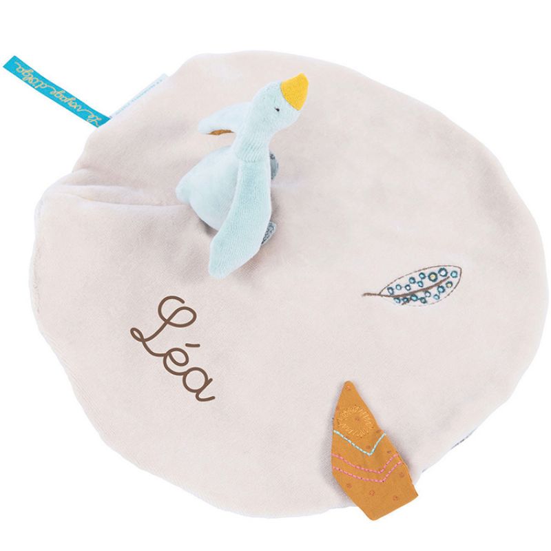 Doudou attache sucette petite oie Olga Le voyage d'Olga (personnalisable) Moulin Roty
