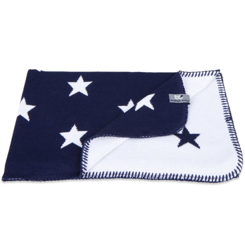 Couverture Star bleu marine et blanc (100 x 130 cm) Baby's Only