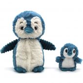 Peluche Iglou le pingouin maman et bébé bleu (25 cm)