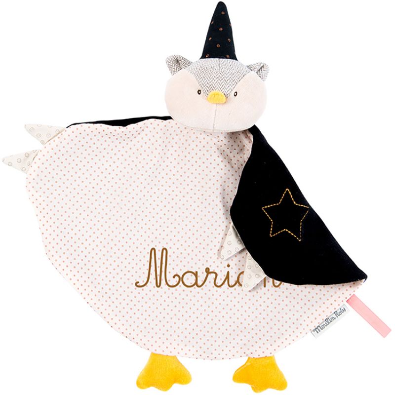 Doudou plat Hibou Il était une fois personnalisable (30 cm) Moulin Roty