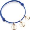 Bracelet cordon 3 charms rond personnalisable (plaqué or) - Petits trésors