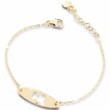 Bracelet sur chaîne Primegioie fille ovale allongé perforé (or jaune 375°)  par leBebé