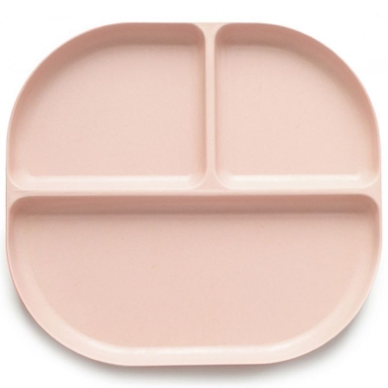 Assiette à compartiments en bambou Bambino rose poudré EKOBO