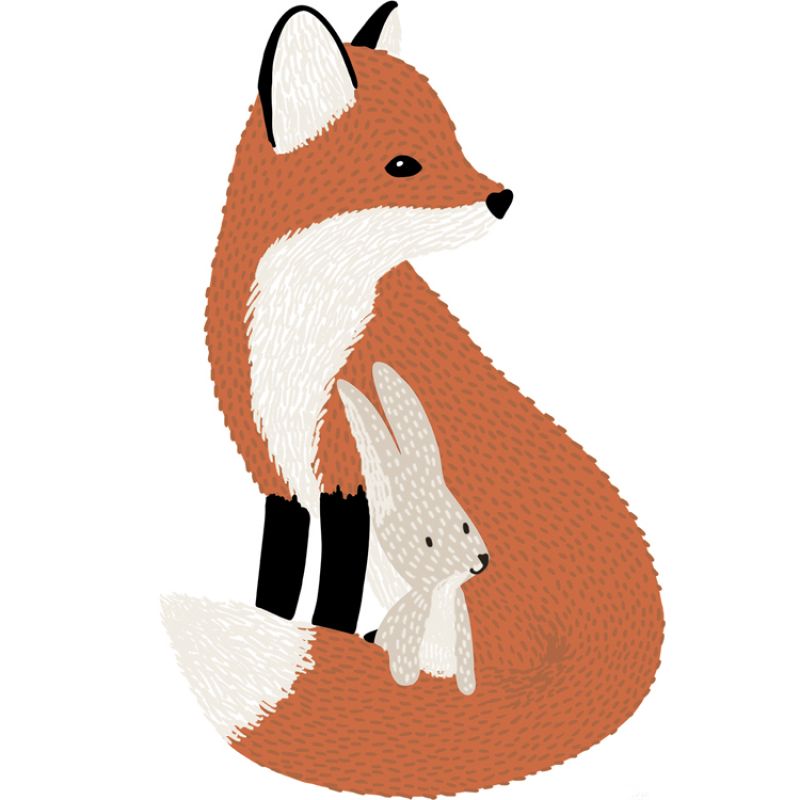 Sticker renard M. Fox (60 x 38 cm) Lilipinso