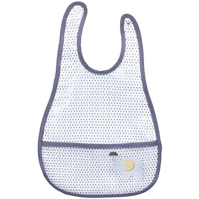 Bavoir à poche violet éléphant Babyfan Sauthon