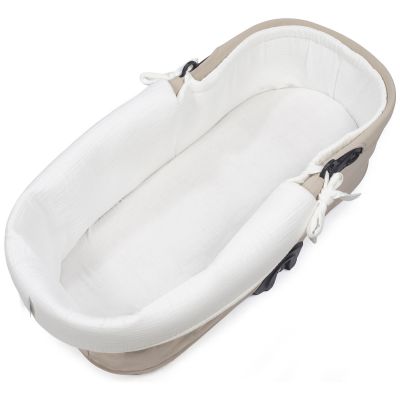 Housse de nacelle dual et Drap housse pour nacelle Little Bloom Blanc