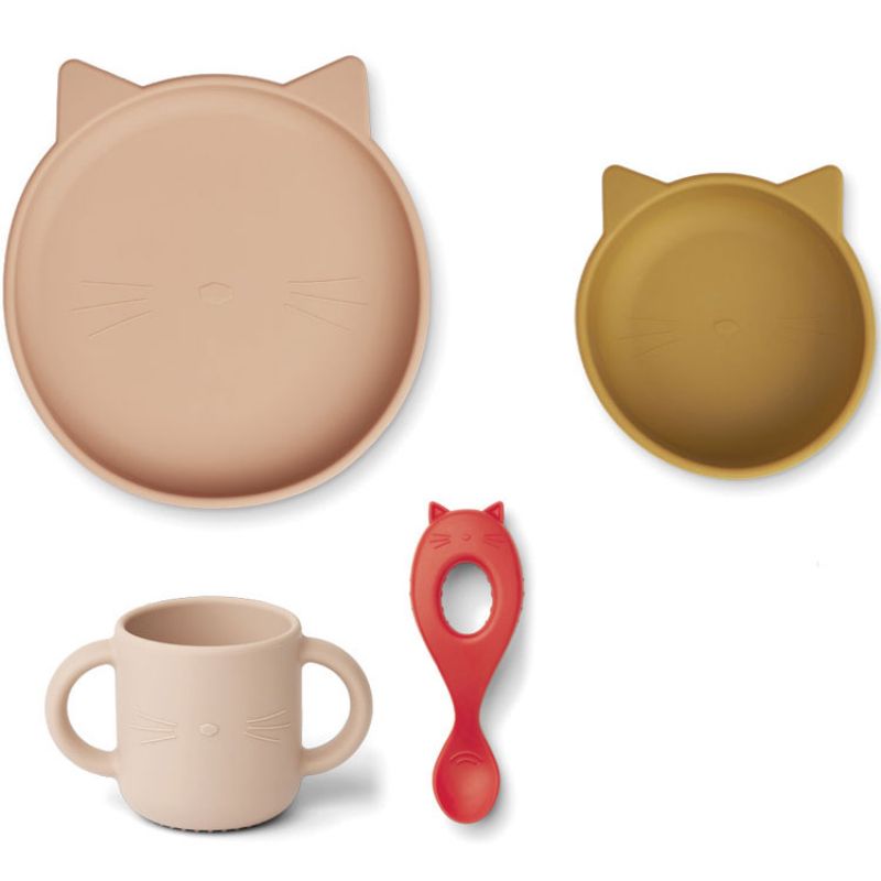 Coffret repas en silicone Vivi Cat Rose multi mix (4 pièces) Liewood