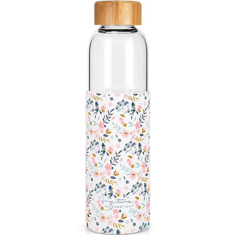 Bouteille en verre Fleurs (550 ml) Signature Label Tour
