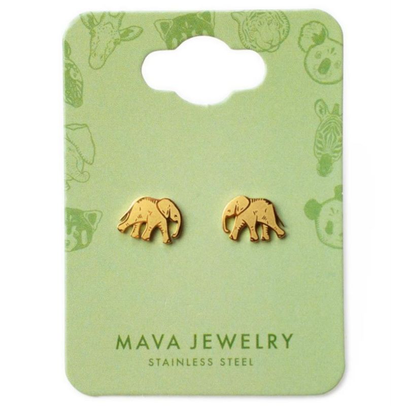 Boucles d'oreilles Éléphant (Plaqué or 18 carats) Mava Packaging 2