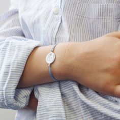 Bracelet cordon Ange personnalisable (argent 925°)