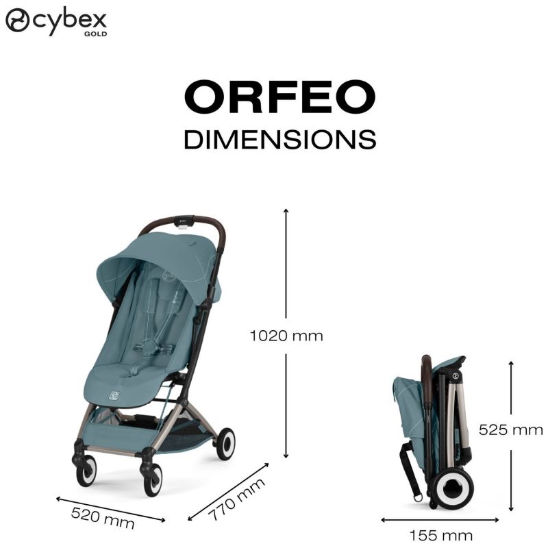 Poussette Ultra Compacte Orfeo 2026 châssis Taupe Stormy Blue Cybex Produit 6