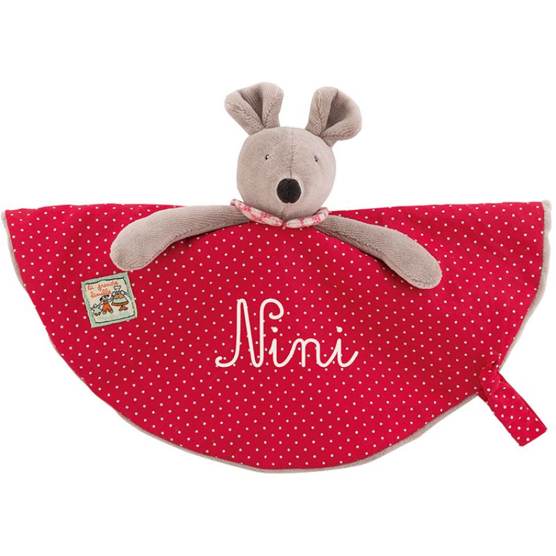 Doudou attache sucette Nini La Grande Famille personnalisable (28 cm) Moulin Roty
