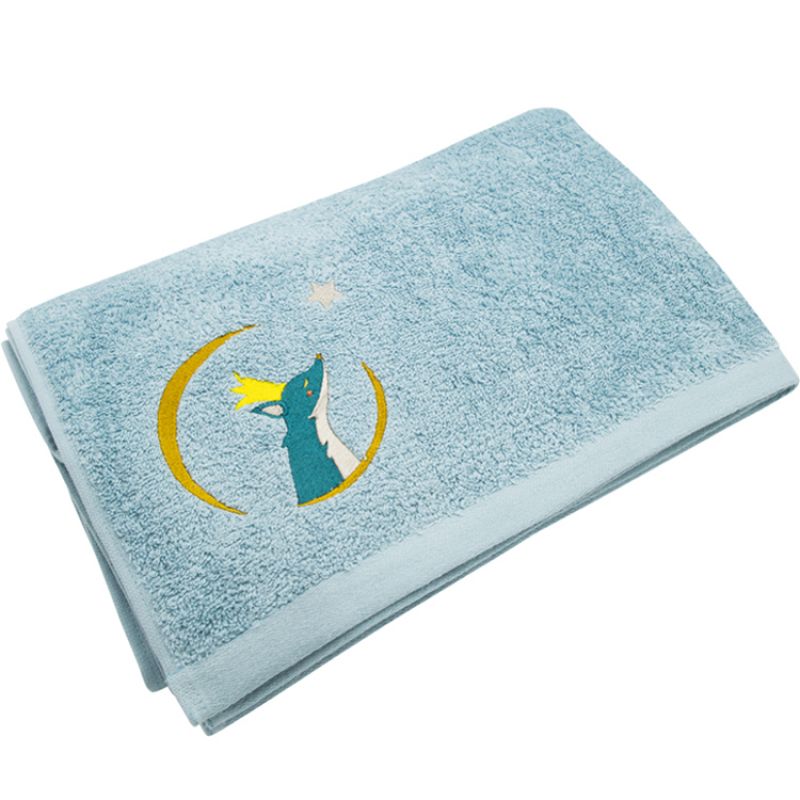 Serviette de bain bleue Renard (70 x 140 cm) L'oiseau bateau
