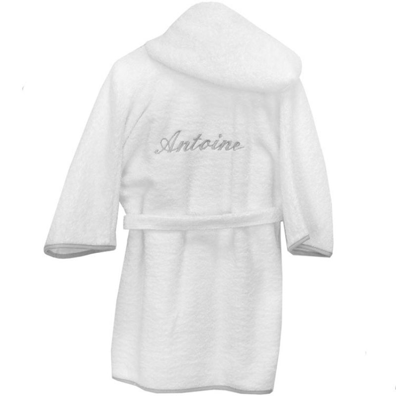 Peignoir biais gris personnalisable (12 mois) ANVIE