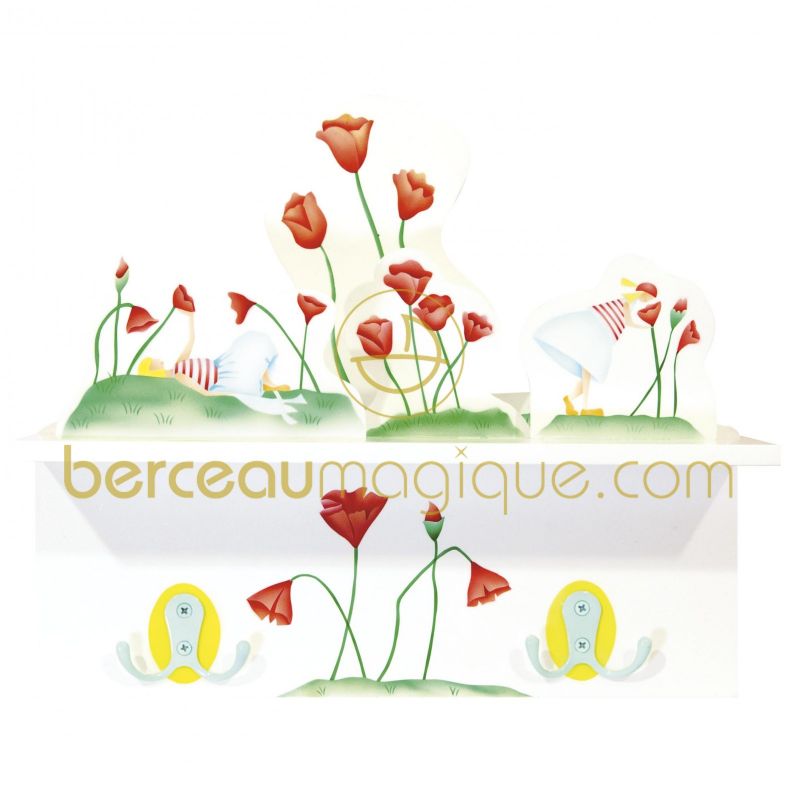 Porte-manteaux Coquelicots L'oiseau bateau