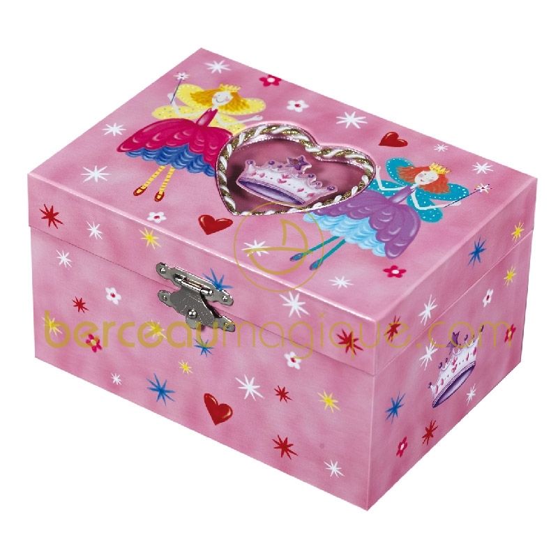 Grand coffret à trésors musical Princesse Fée coeur Trousselier