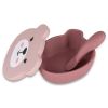 Set bol à ventouse et cuillère en silicone Ourson Rose TUM TUM Produit ouvert 3