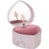 Boîte à bijoux musicale coeur phosphorescent Ballerine rose  par Trousselier