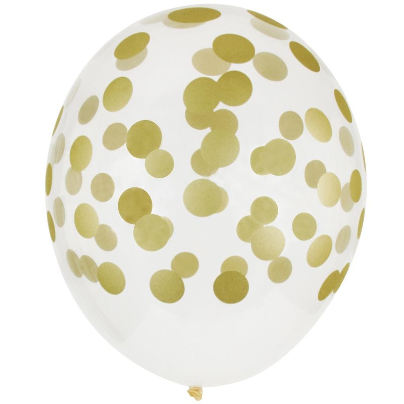 Ballons de baudruche confettis dorés (5 pièces) My Little Day