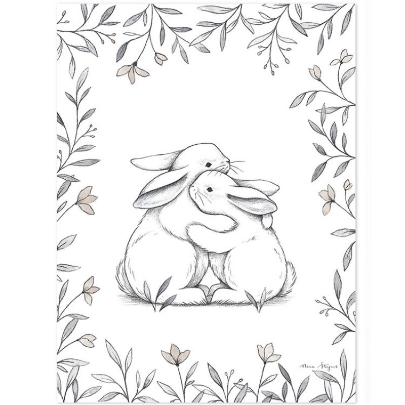 Affiche lapin d'amour (30 x 40 cm) Lilipinso